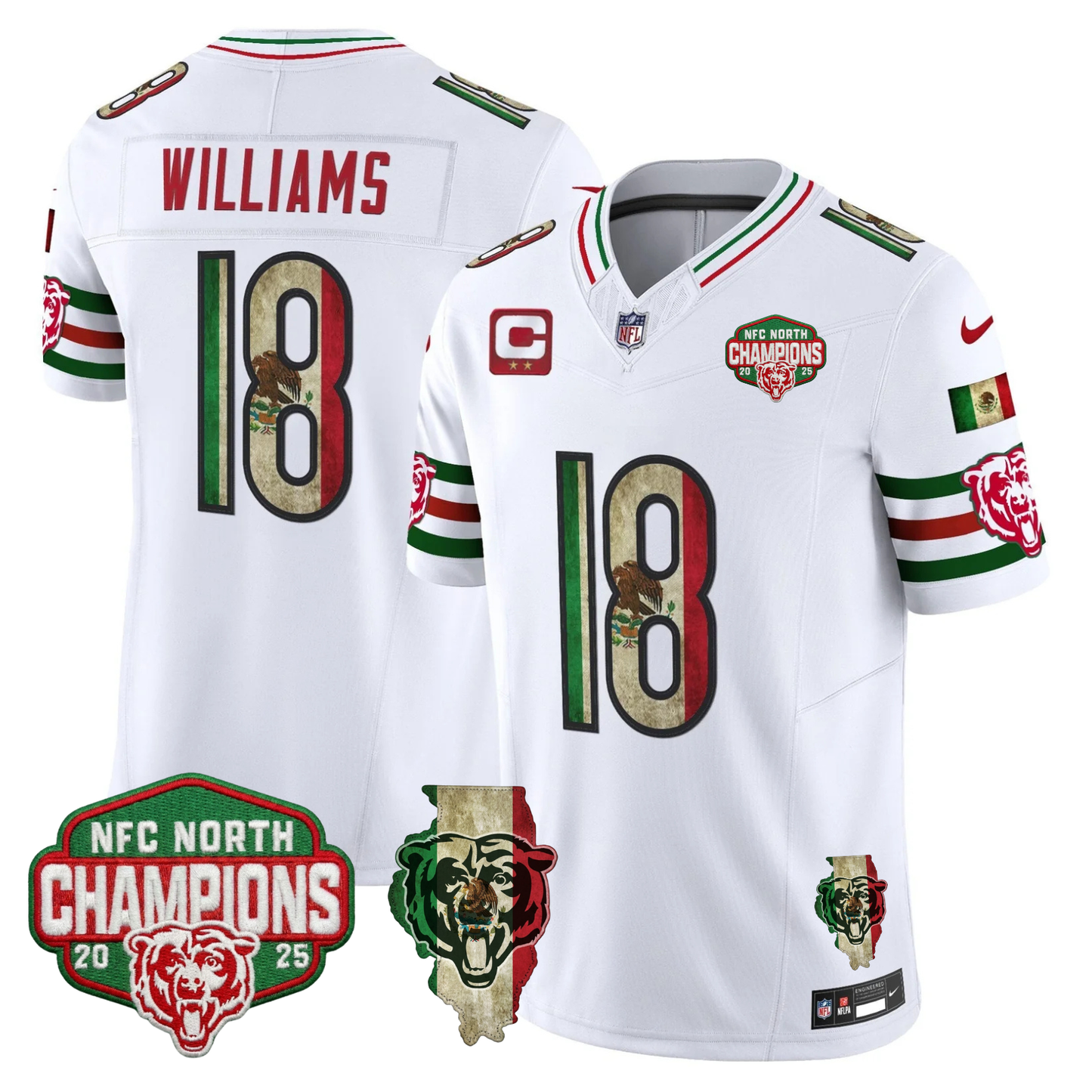 CHI Mexico NFC North Champions 2025 Patch Limited Jersey - Stitched