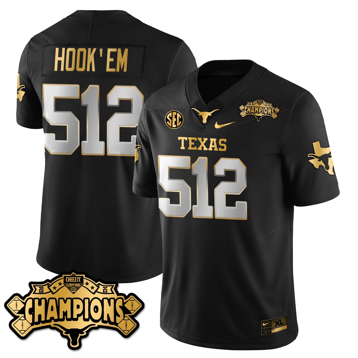 TEX Football Vapor Limited Gold Jersey - Citrus Bowl Champions - All Stitched