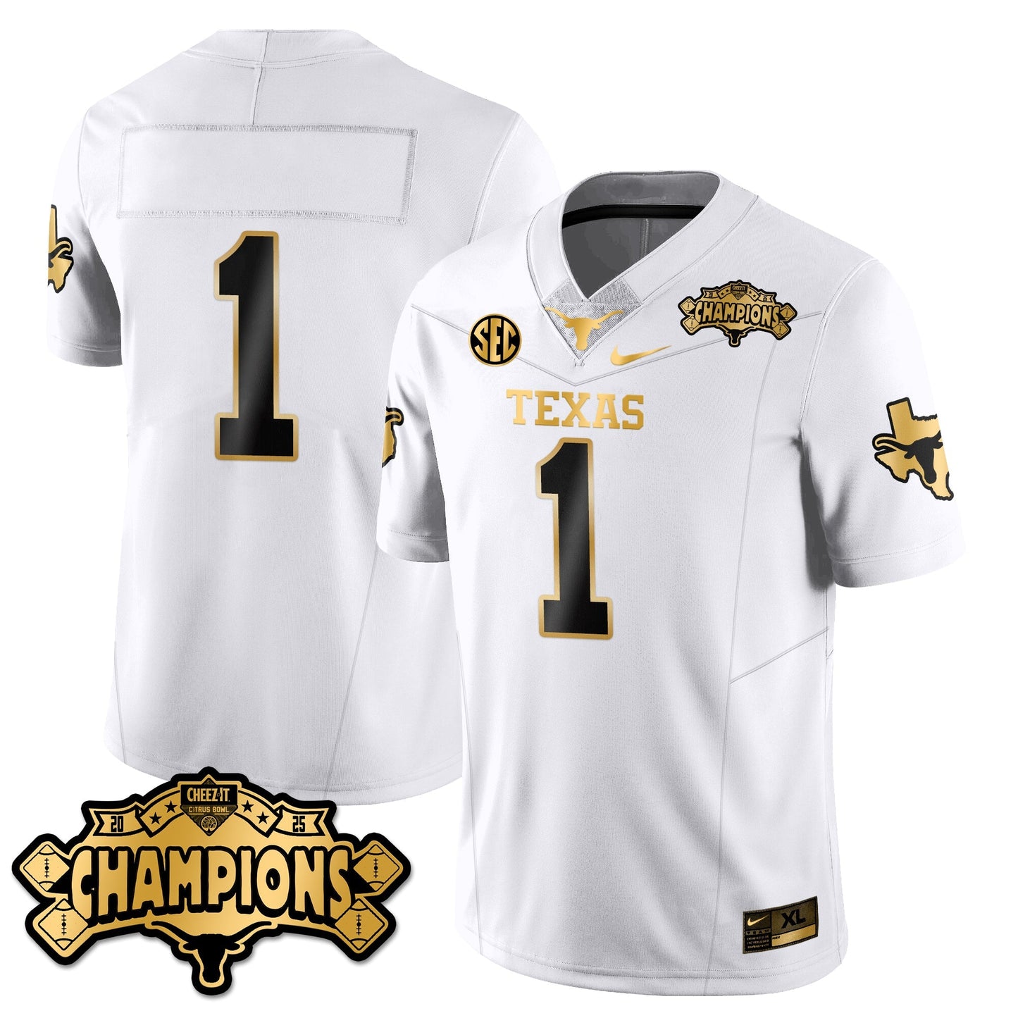 TEX Football Vapor Limited Gold Jersey - Citrus Bowl Champions - All Stitched