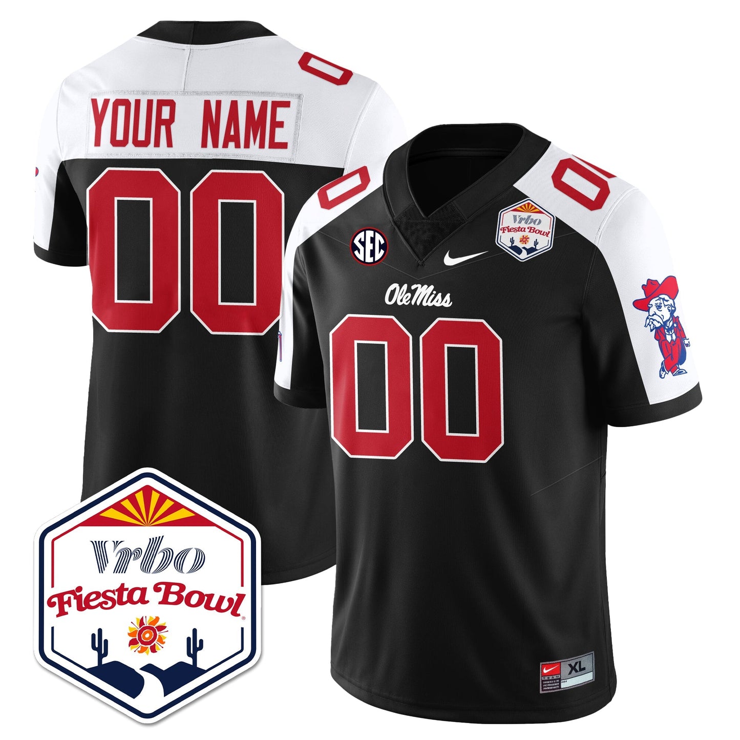 Ole Miss Football Vapor Limited Custom Jersey - Vrbo Fiesta Bowl - All Stitched