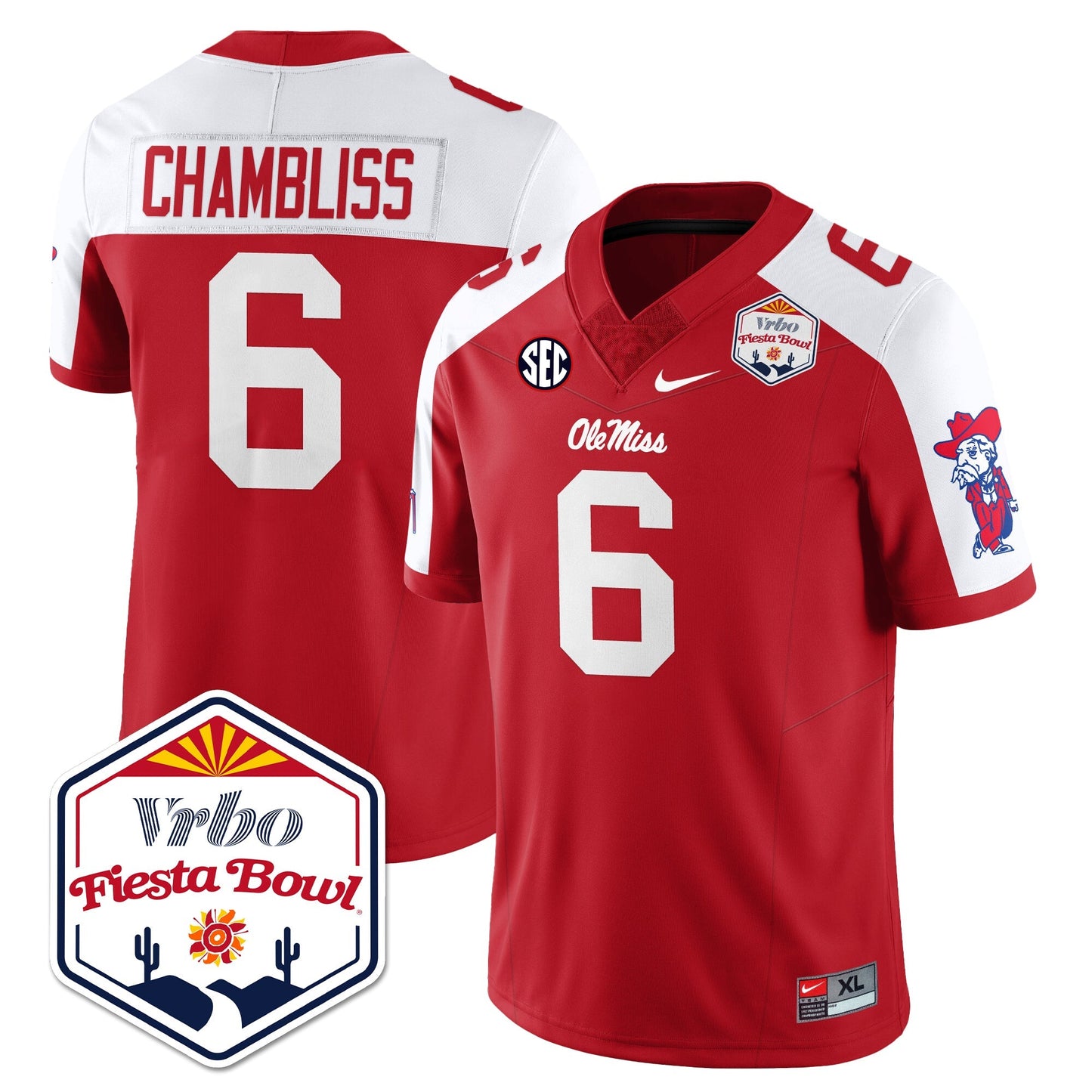 Ole Miss Football Vapor Limited Jersey - Vrbo Fiesta Bowl - All Stitched