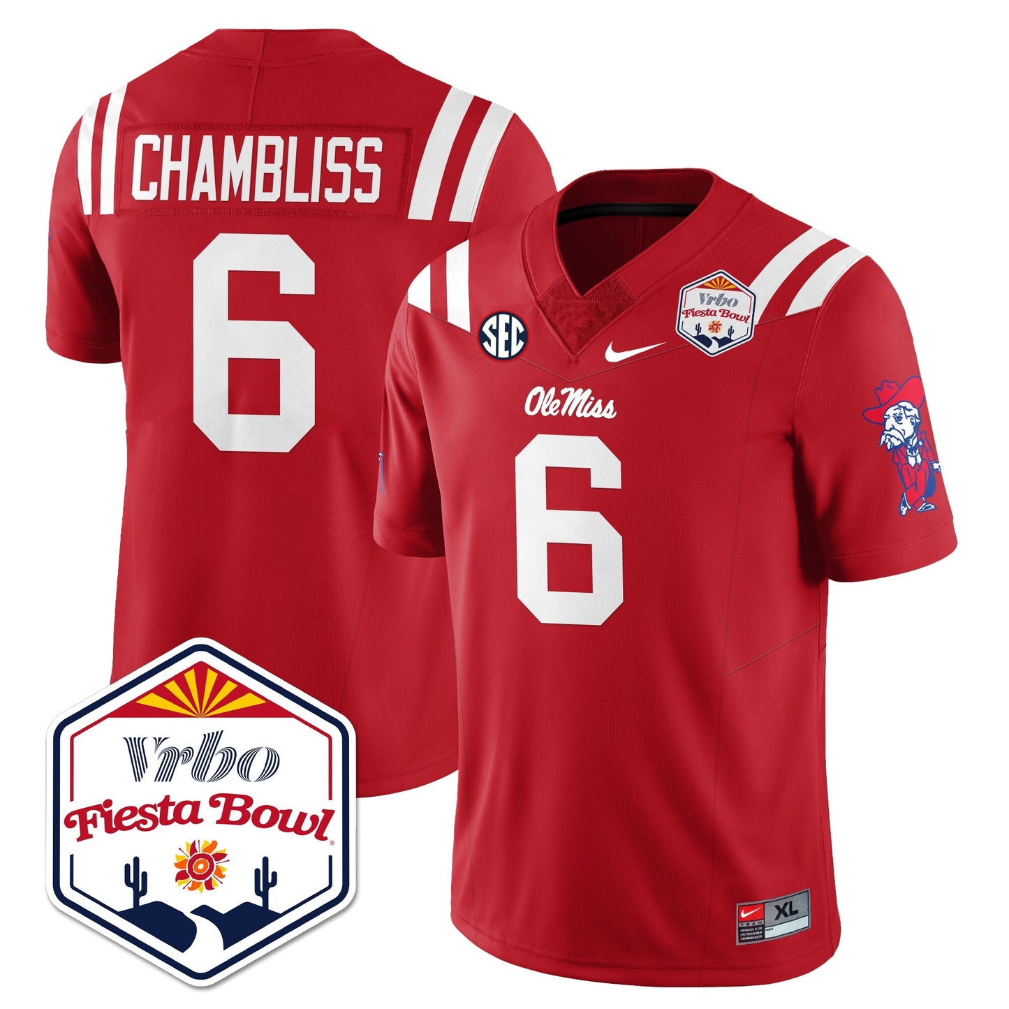 Ole Miss Football Vapor Limited Jersey - Vrbo Fiesta Bowl - All Stitched