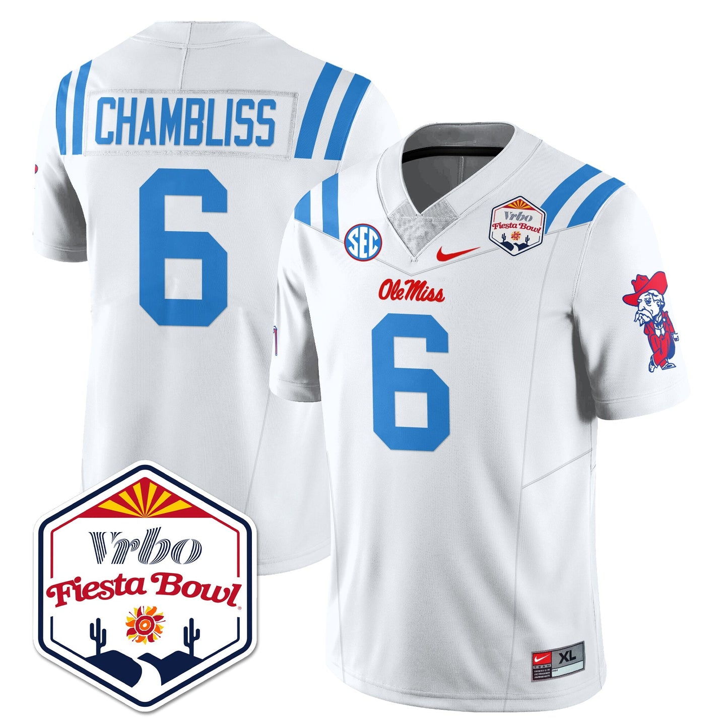 Ole Miss Football Vapor Limited Jersey - Vrbo Fiesta Bowl - All Stitched
