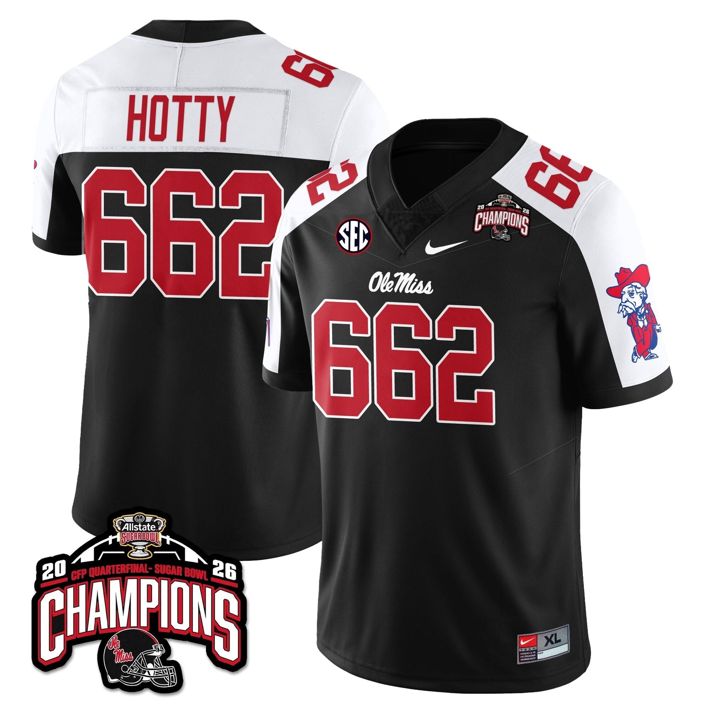 Ole Miss Football Vapor Limited Jersey - Allstate Sugar Bowl Champions - All Stitched