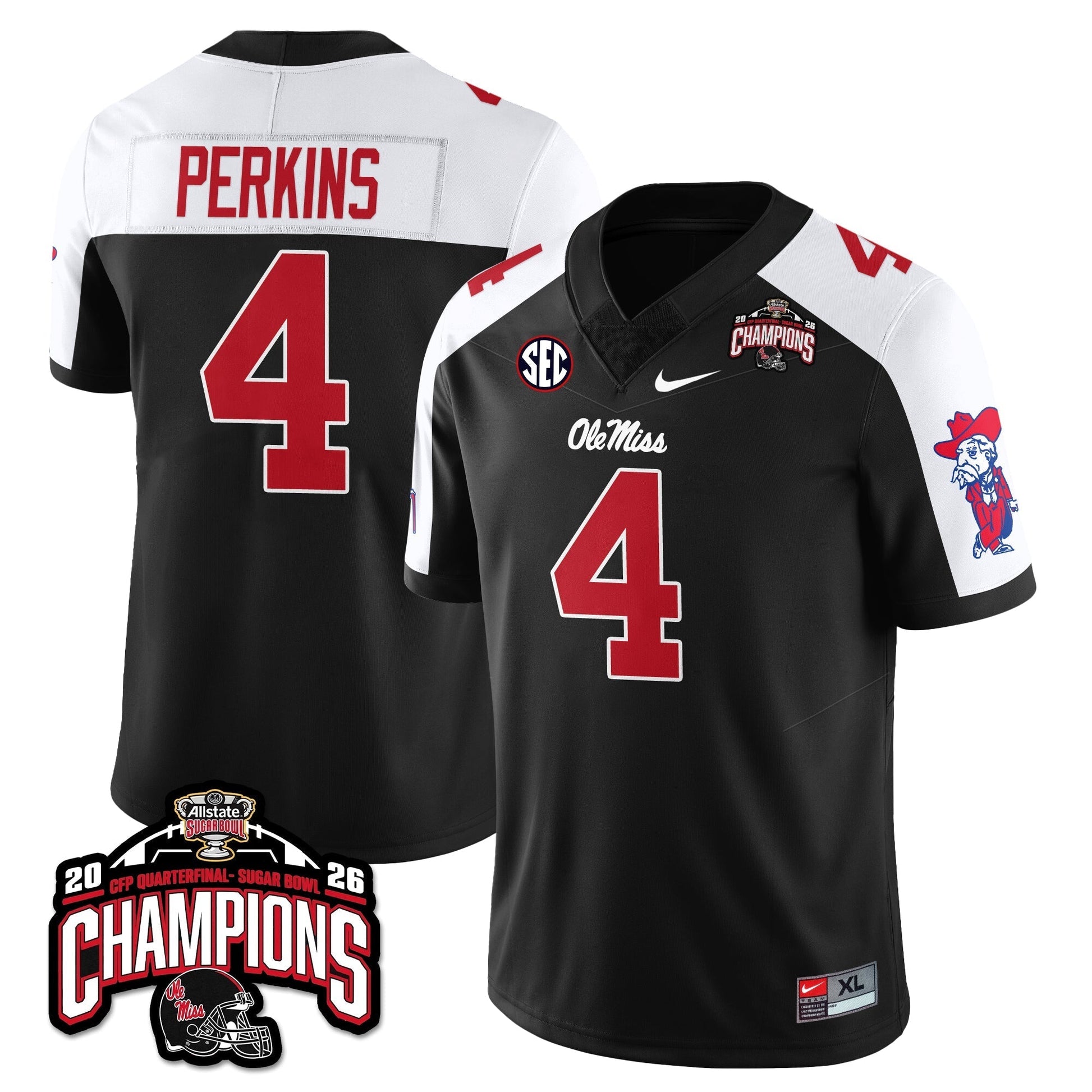 Ole Miss Football Vapor Limited Jersey - Allstate Sugar Bowl Champions - All Stitched