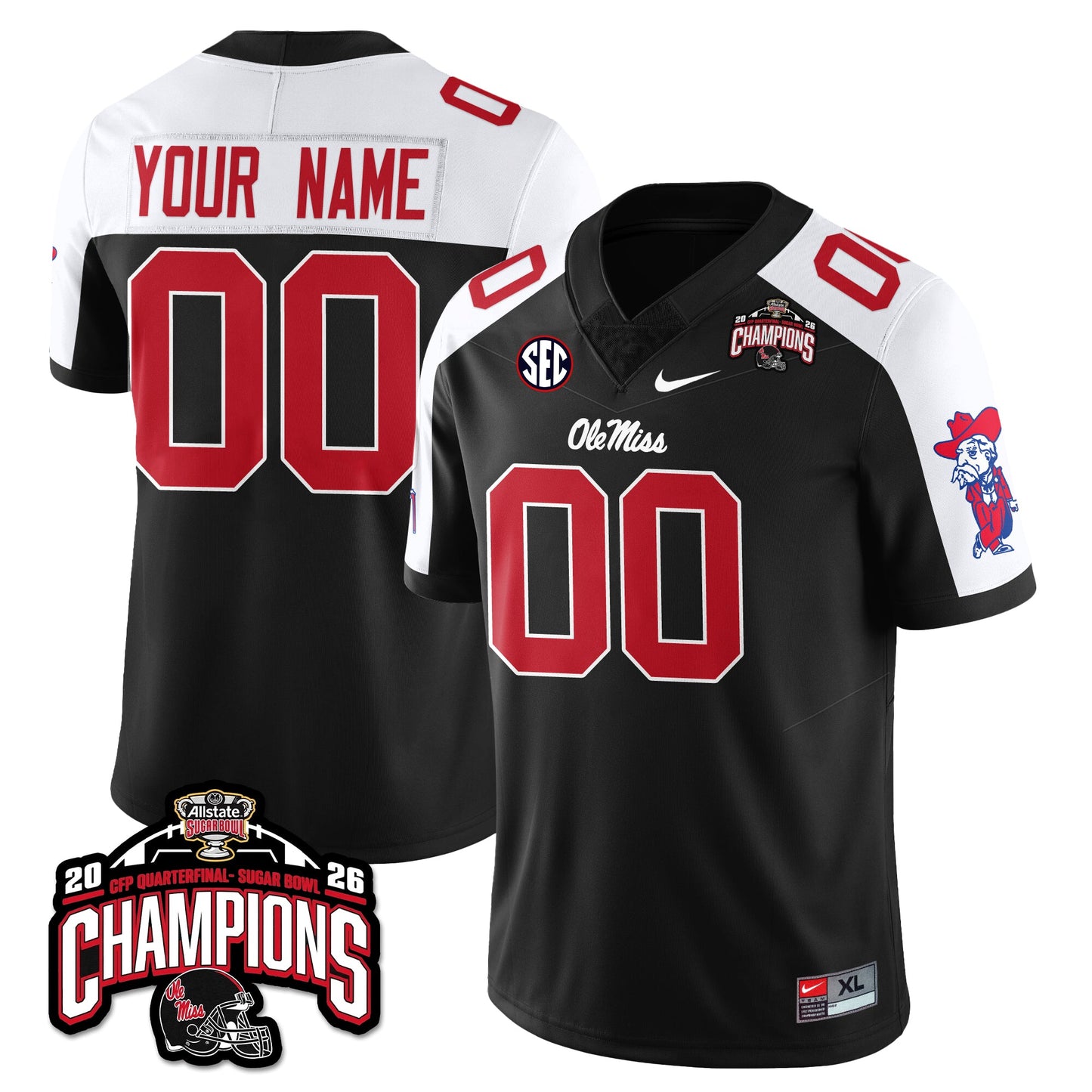 Custom OM Football Vapor Limited Jersey - Allstate Sugar Bowl Champions - All Stitched