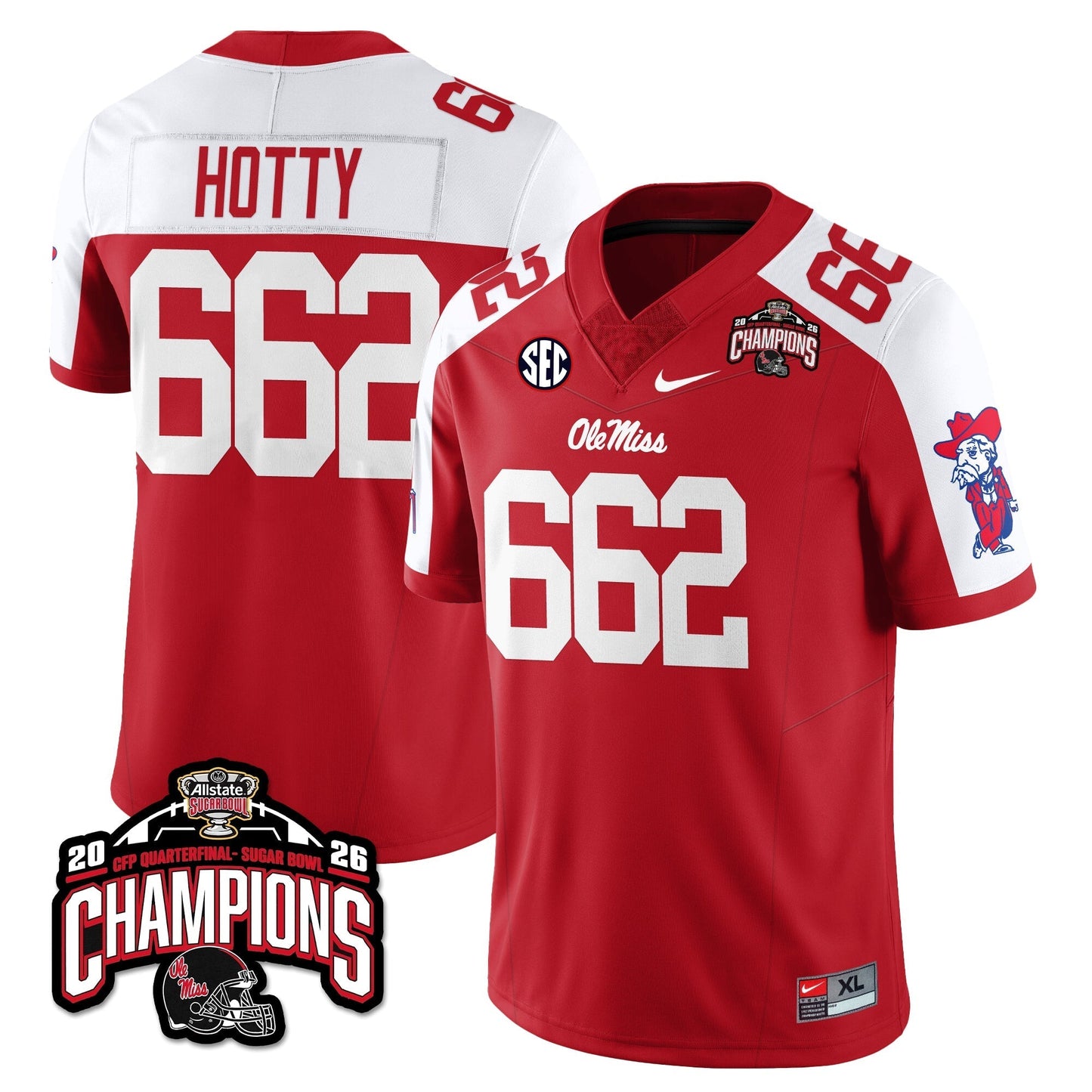 Ole Miss Football Vapor Limited Jersey - Allstate Sugar Bowl Champions - All Stitched