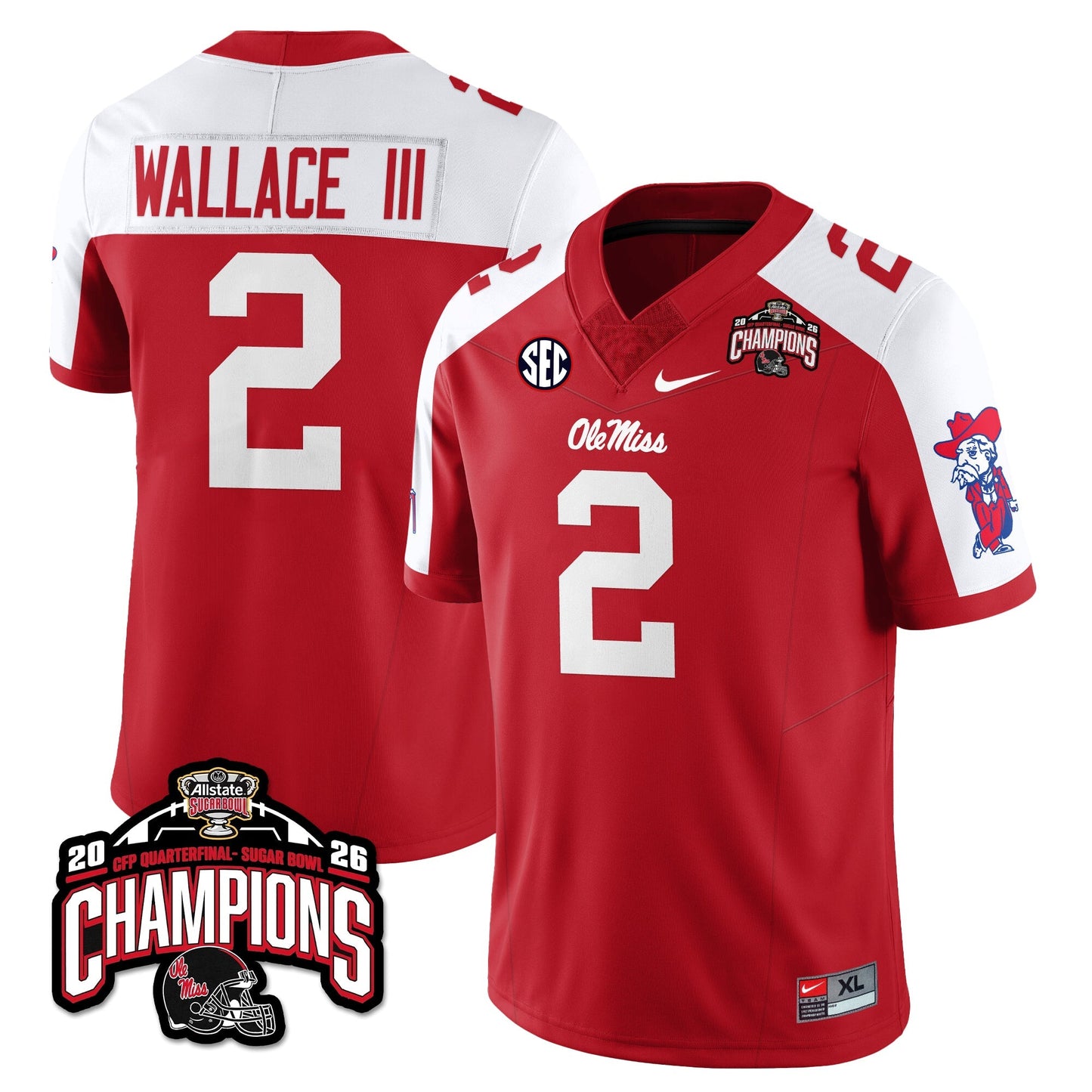 Ole Miss Football Vapor Limited Jersey - Allstate Sugar Bowl Champions - All Stitched
