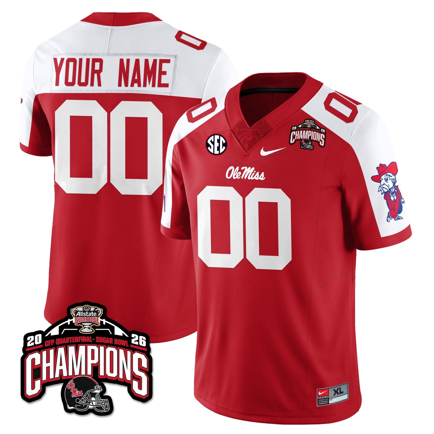 Ole Miss Football Vapor Limited Jersey - Allstate Sugar Bowl Champions - All Stitched