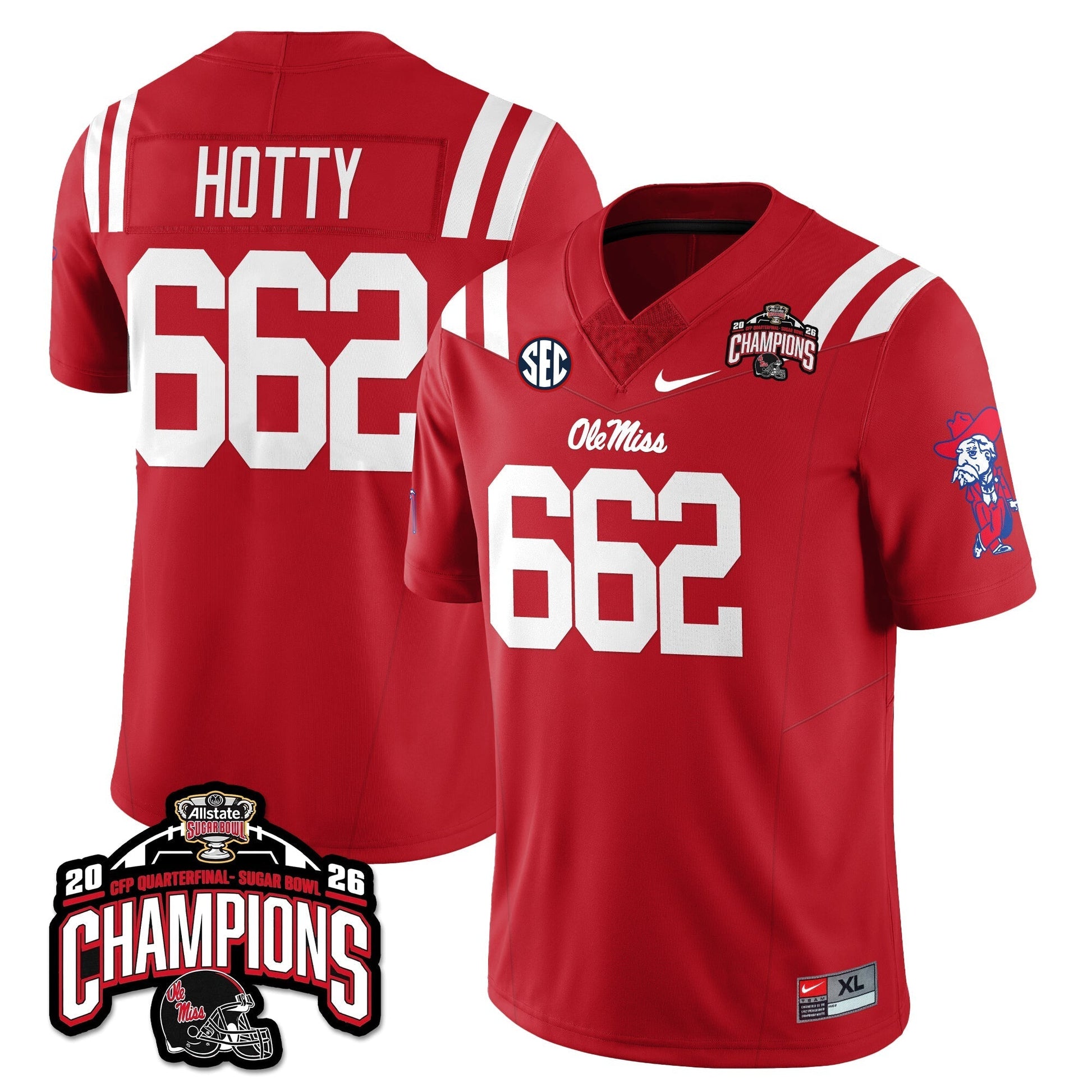 Ole Miss Football Vapor Limited Jersey - Allstate Sugar Bowl Champions - All Stitched