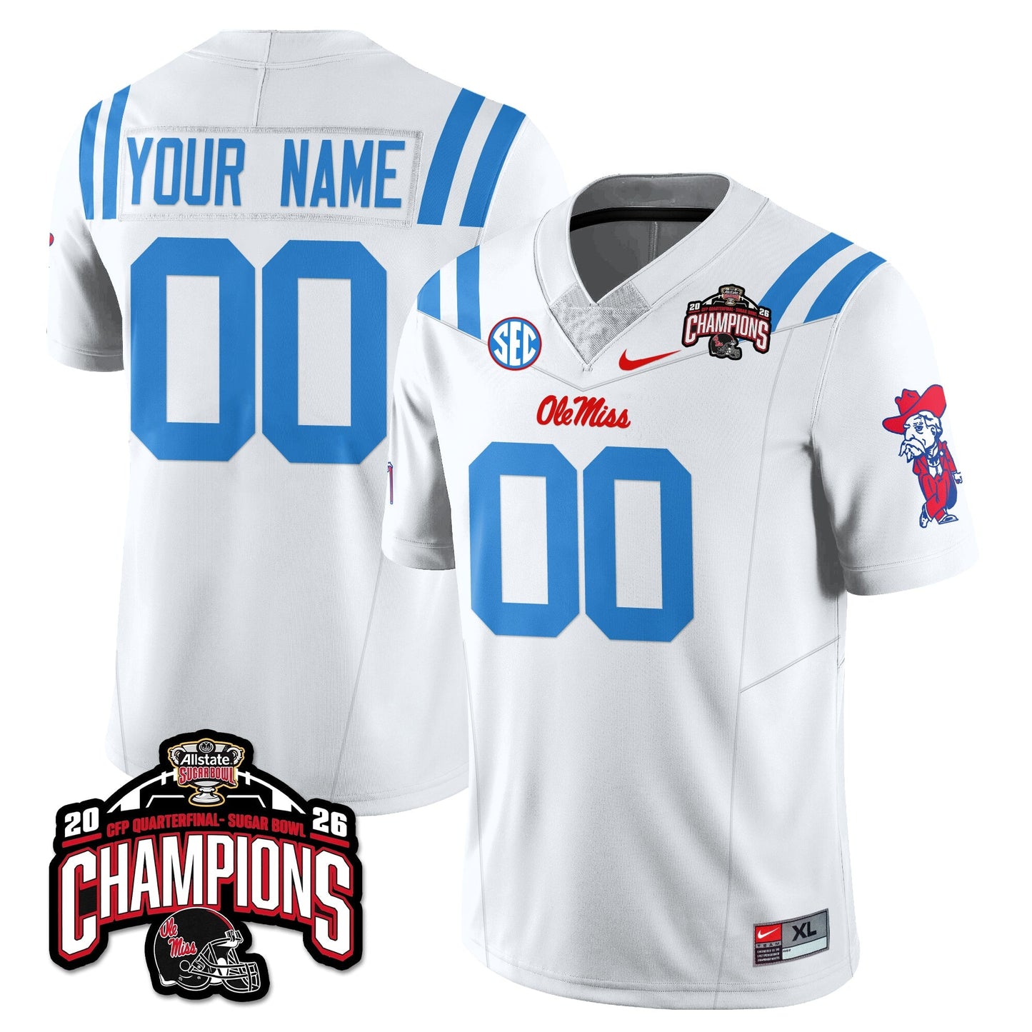 Ole Miss Football Vapor Limited Jersey - Allstate Sugar Bowl Champions - All Stitched