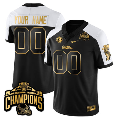 Ole Miss Football Vapor Limited Gold Jersey - Allstate Sugar Bowl Champions - All Stitched