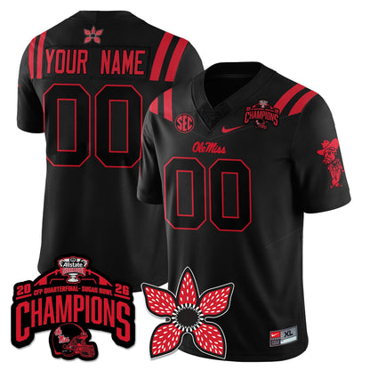 Ole Miss Football Stranger Things Vapor Limited Custom Jersey - Allstate Sugar Bowl Champions - All Stitched