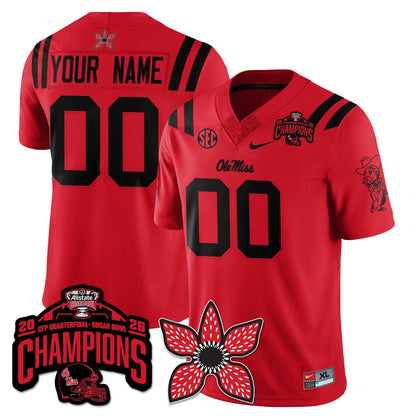 Ole Miss Football Stranger Things Vapor Limited Custom Jersey - Allstate Sugar Bowl Champions - All Stitched