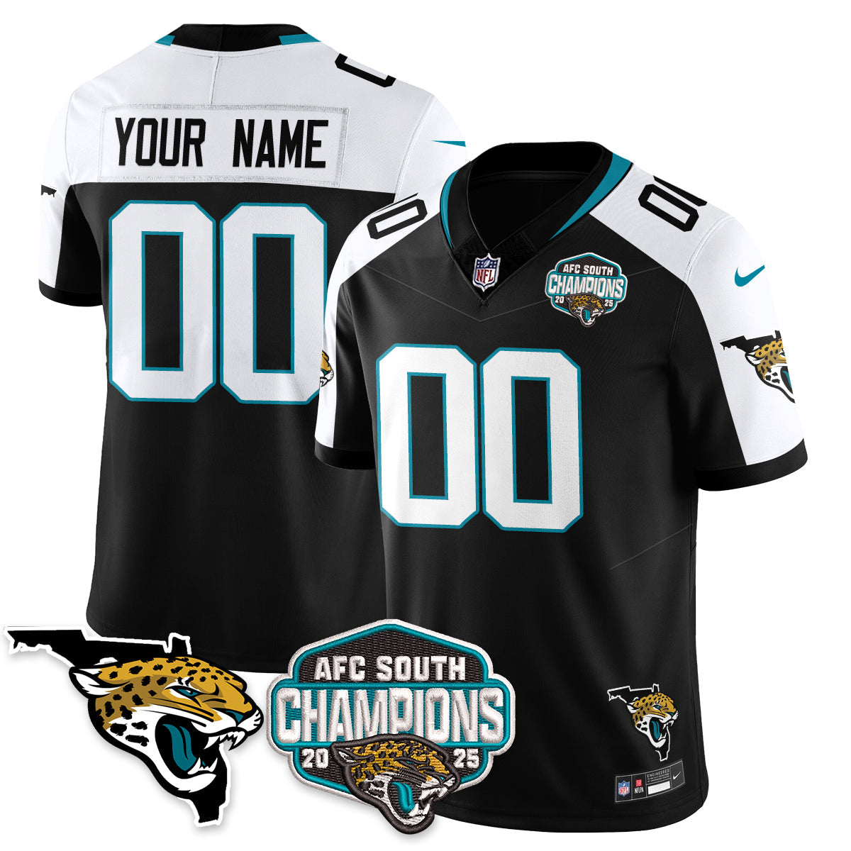 Custom DET AFC South Division Champions Vapor Limited Jersey - All Stitched