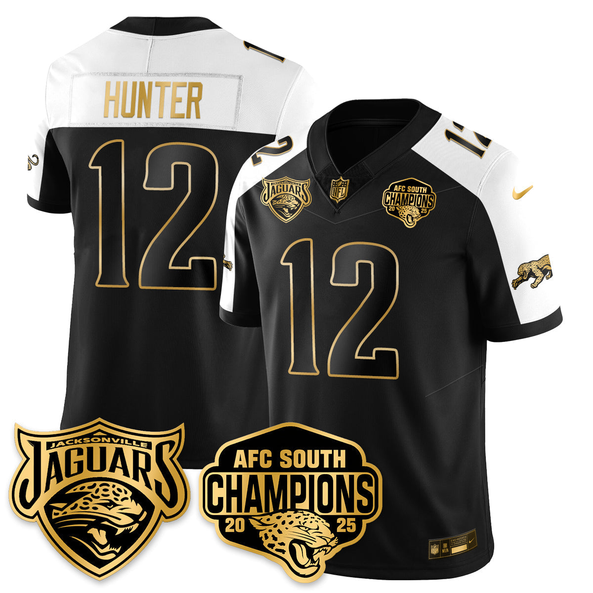 DET AFC South Division Champions Vapor Limited Gold Jersey - All Stitched