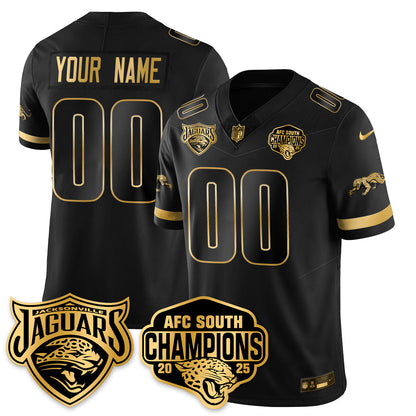 Custom DET AFC South Division Champions Vapor Limited Gold Jersey - All Stitched