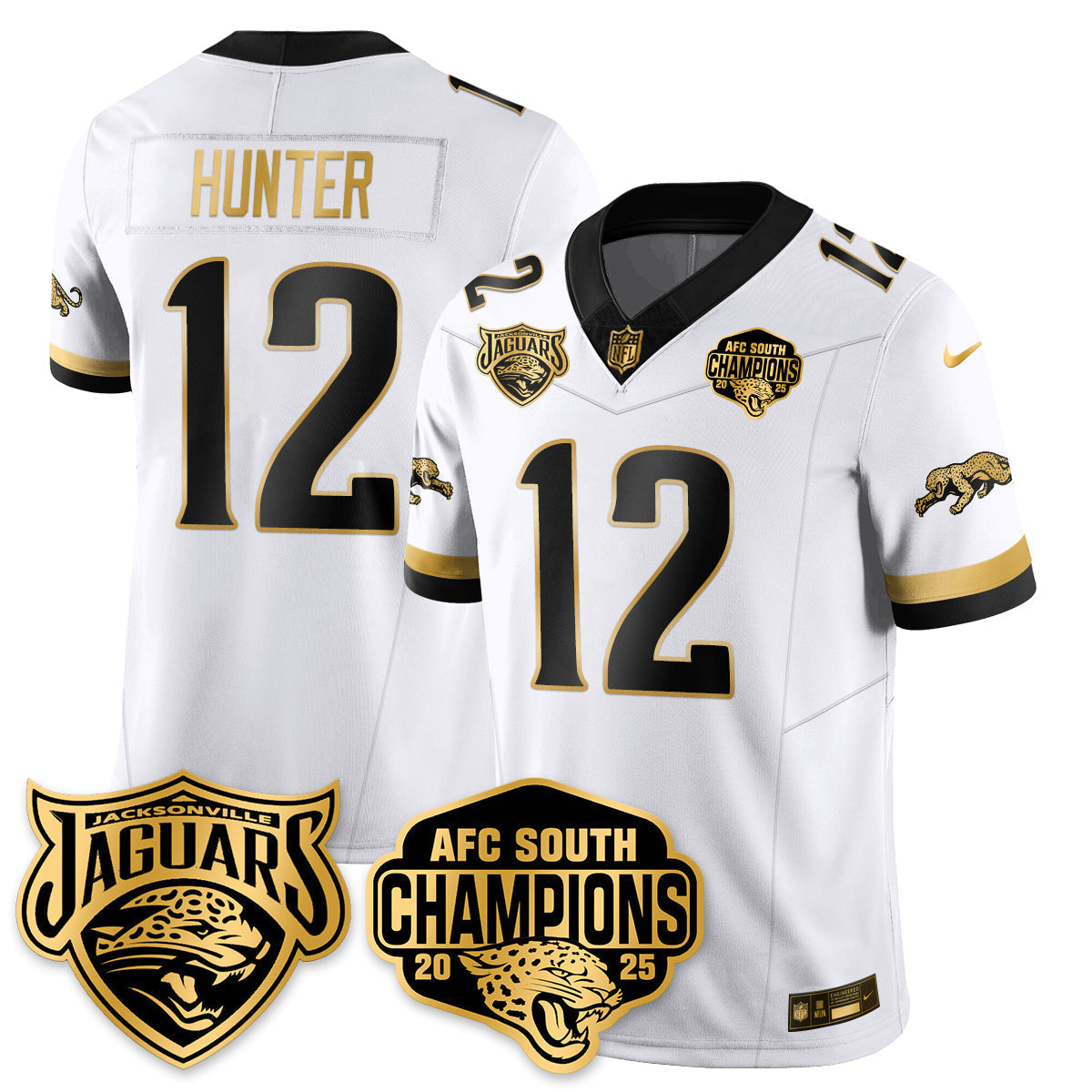 DET AFC South Division Champions Vapor Limited Gold Jersey - All Stitched