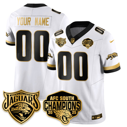 Custom DET AFC South Division Champions Vapor Limited Gold Jersey - All Stitched