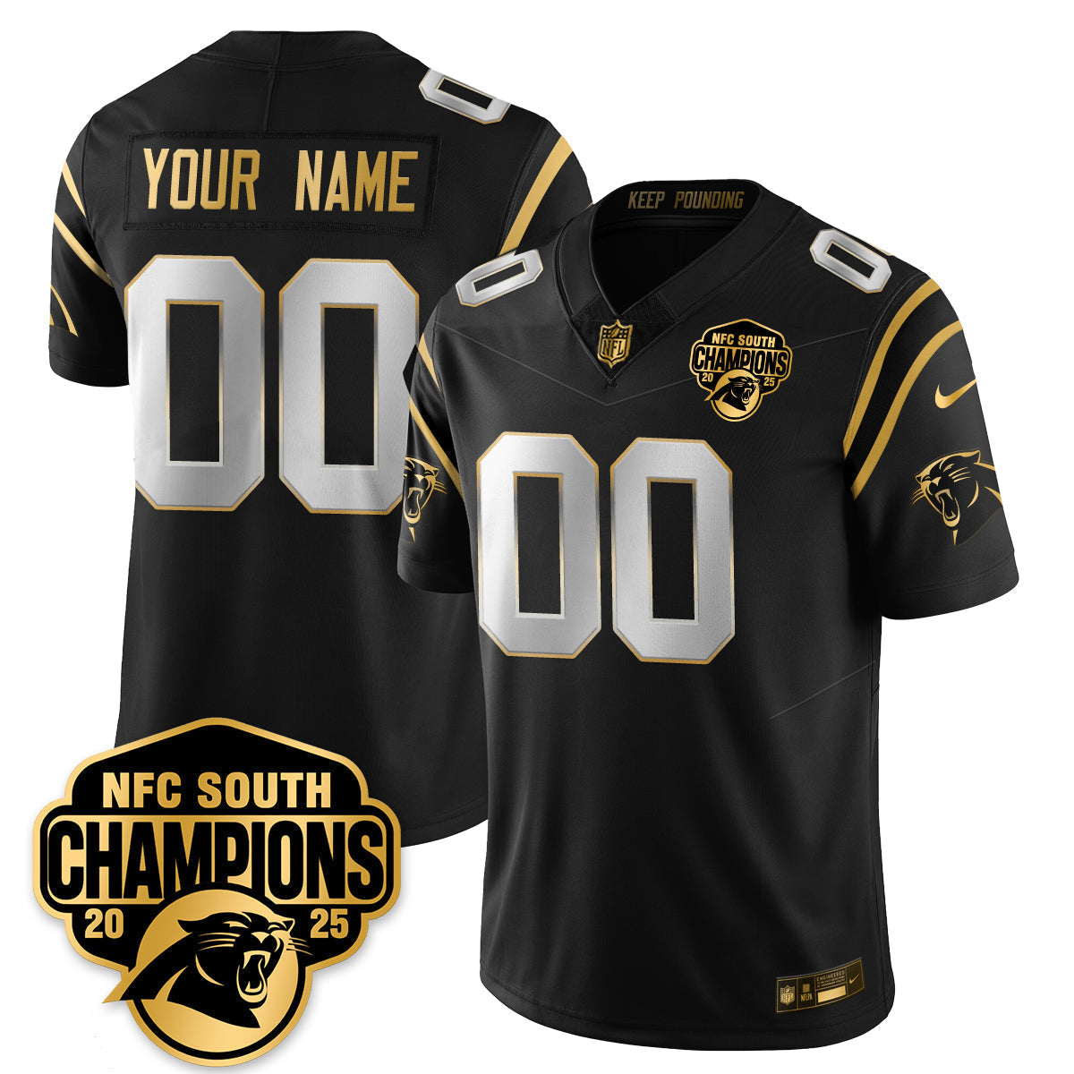 Custom CAR NFC South Division Champions Vapor Limited Jersey - All Stitched