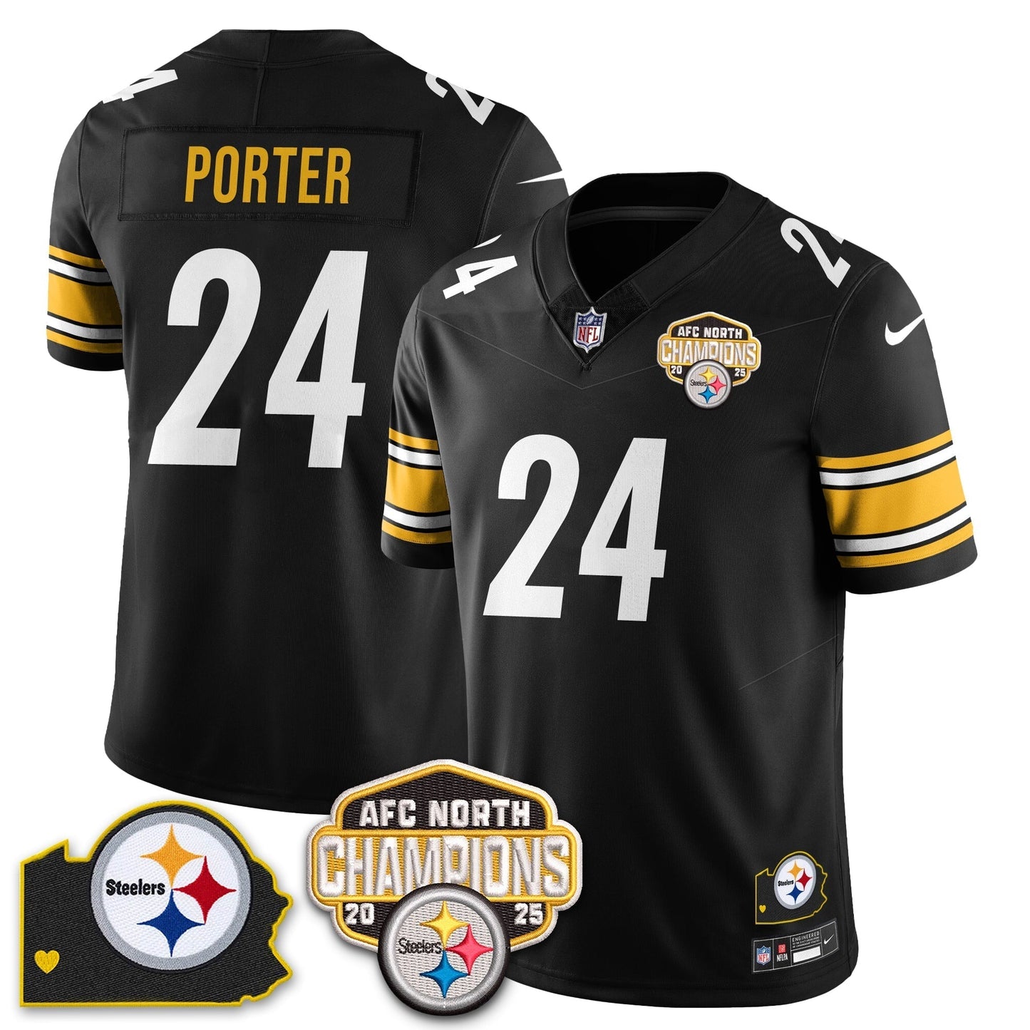 PIT AFC North Division Champions Vapor Limited Jersey N1 - All Stitched