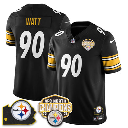 PIT AFC North Division Champions Vapor Limited Jersey N1 - All Stitched