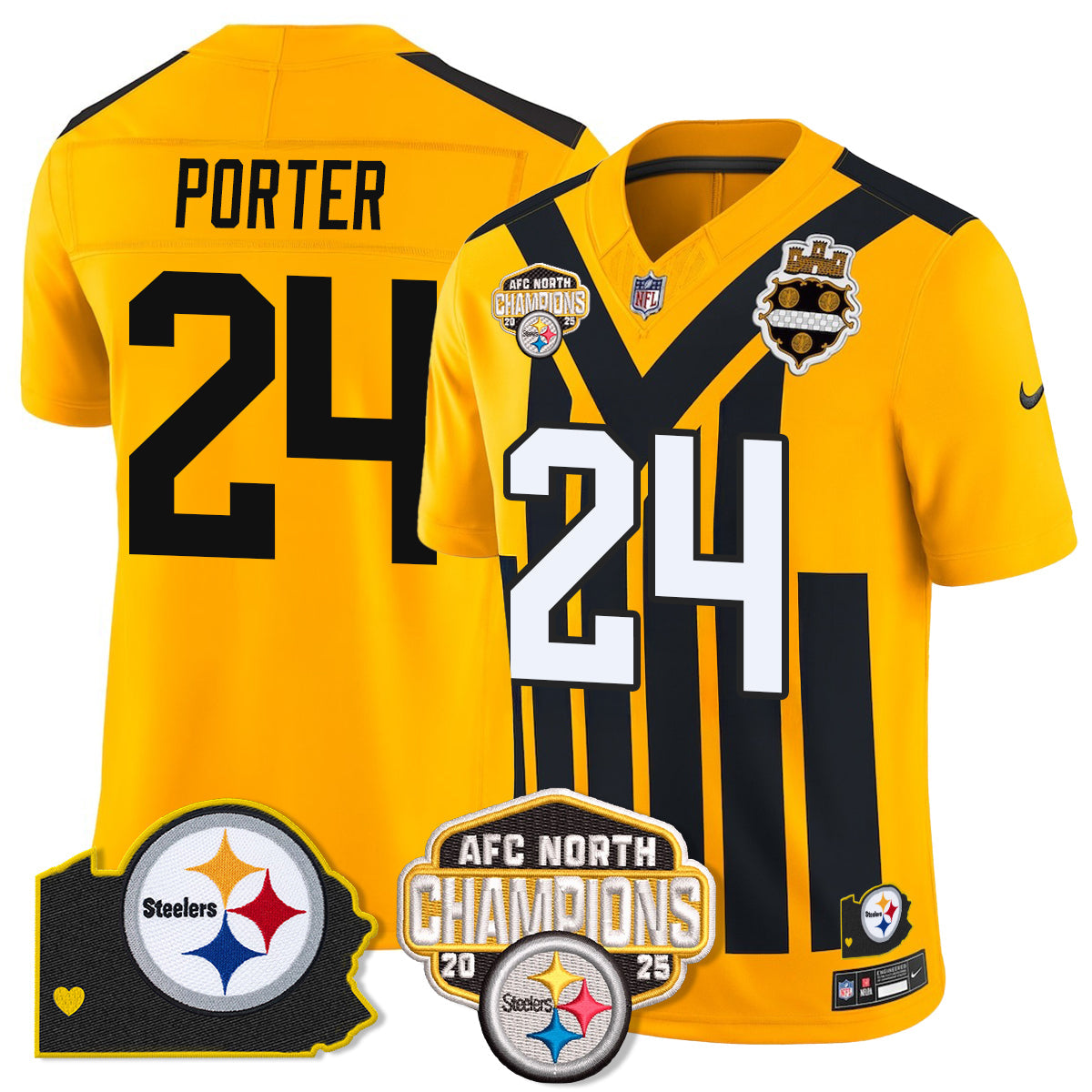 PIT AFC North Division Champions Vapor Limited Jersey N1 - All Stitched