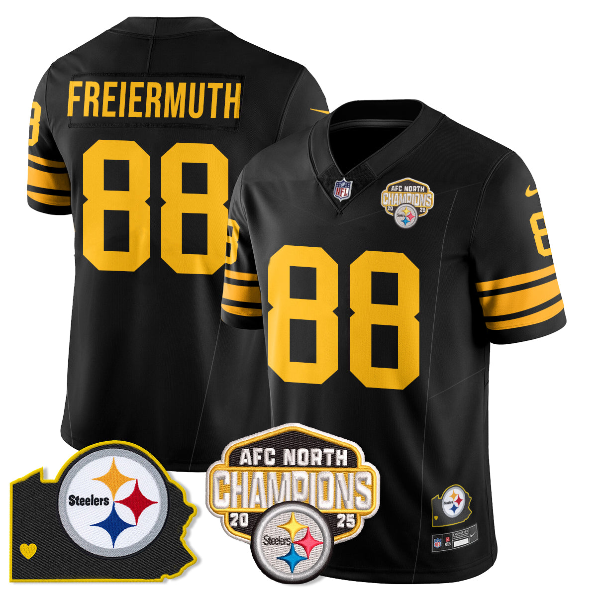 PIT AFC North Division Champions Vapor Limited Jersey N1 - All Stitched