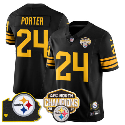 PIT AFC North Division Champions Vapor Limited Gold Jersey N2 - All Stitched