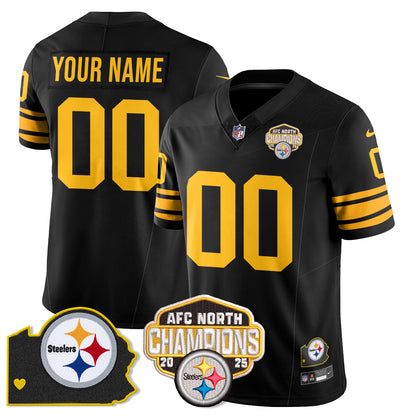 Custom PIT AFC North Division Champions Vapor Limited Gold Jersey N2 - All Stitched