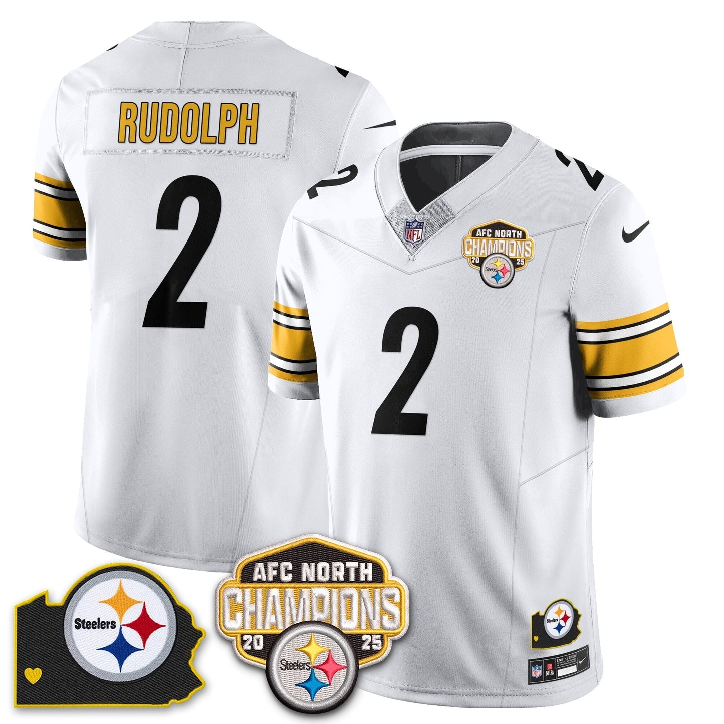 PIT AFC North Division Champions Vapor Limited Jersey N1 - All Stitched