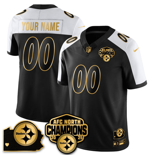 Custom PIT AFC North Division Champions Vapor Limited Gold Jersey - Stitched