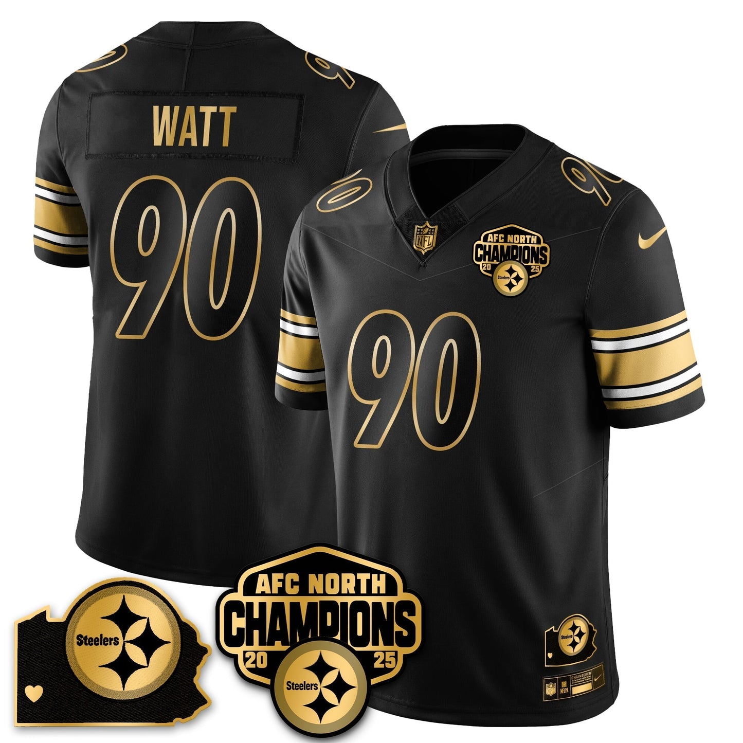 PIT AFC North Division Champions Vapor Limited Jersey N1 - All Stitched