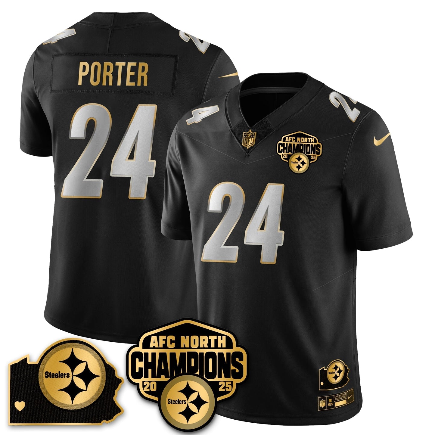 PIT AFC North Division Champions Vapor Limited Jersey N1 - All Stitched