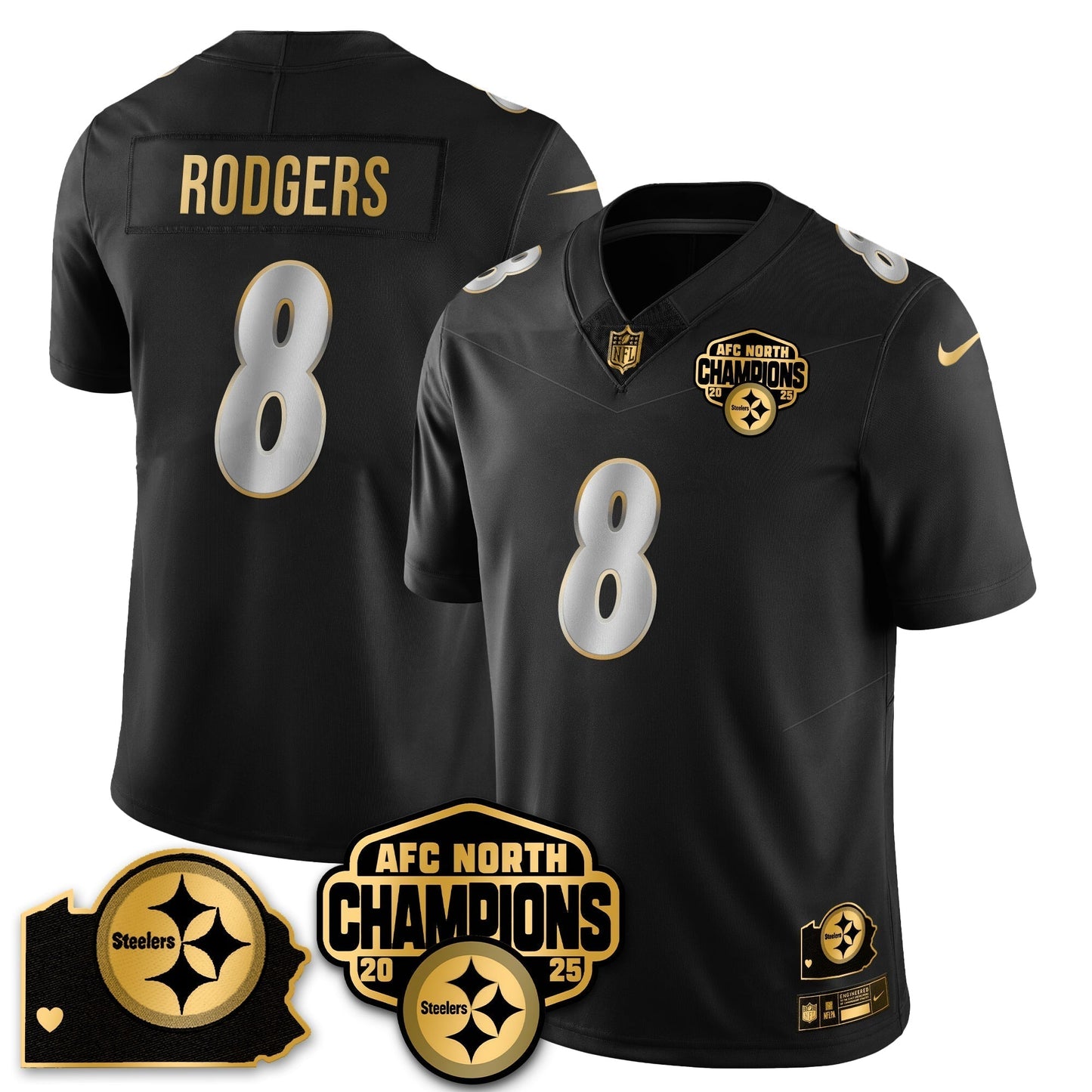 PIT AFC North Division Champions Vapor Limited Jersey N1 - All Stitched