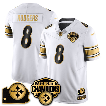 PIT AFC North Division Champions Vapor Limited Gold Jersey N2 - All Stitched