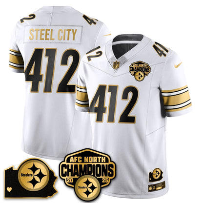 PIT AFC North Division Champions Vapor Limited Gold Jersey N2 - All Stitched