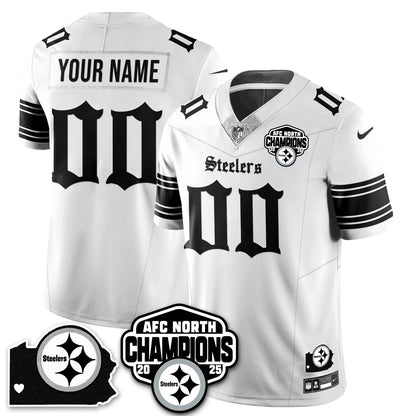 PIT Gothic AFC North Division Champions Vapor Limited Custom Jersey - All Stitched