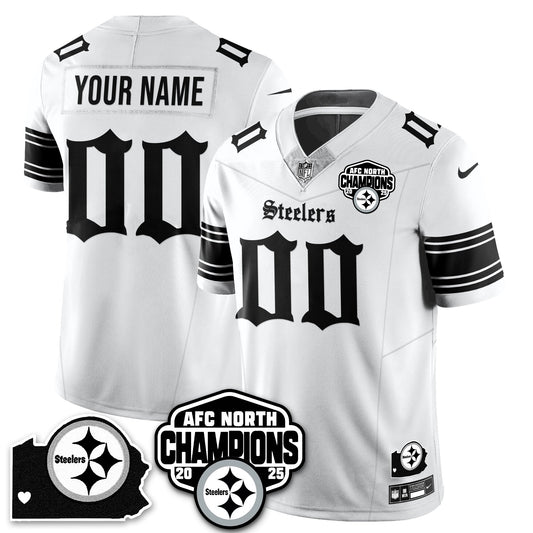 PIT Gothic AFC North Division Champions Vapor Limited Custom Jersey - Stitched
