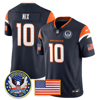 DEN "United States 250th Anniversary Patch" Vapor Limited Jersey - All Stitched