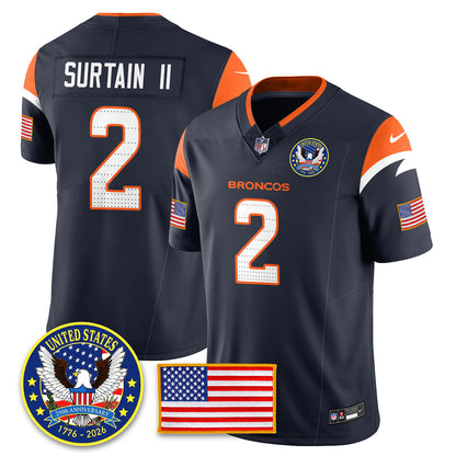 DEN "United States 250th Anniversary Patch" Vapor Limited Jersey - All Stitched