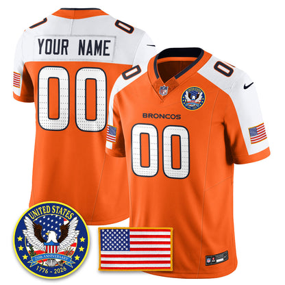 Denver Broncos "United States 250th Anniversary Patch" Vapor Limited Jersey - All Stitched