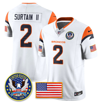 DEN "United States 250th Anniversary Patch" Vapor Limited Jersey - All Stitched