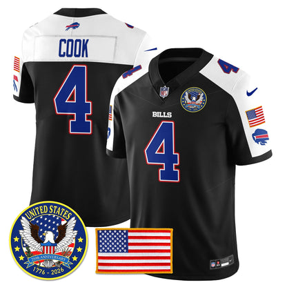 BUF "United States 250th Anniversary Patch" Vapor Limited Jersey - All Stitched
