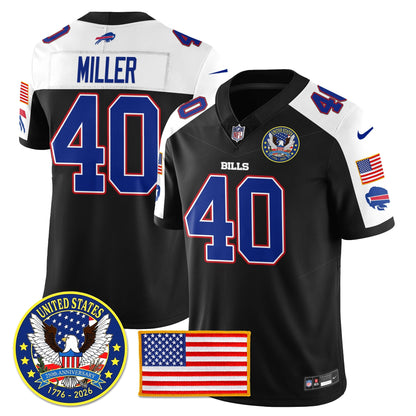 BUF "United States 250th Anniversary Patch" Vapor Limited Jersey - All Stitched