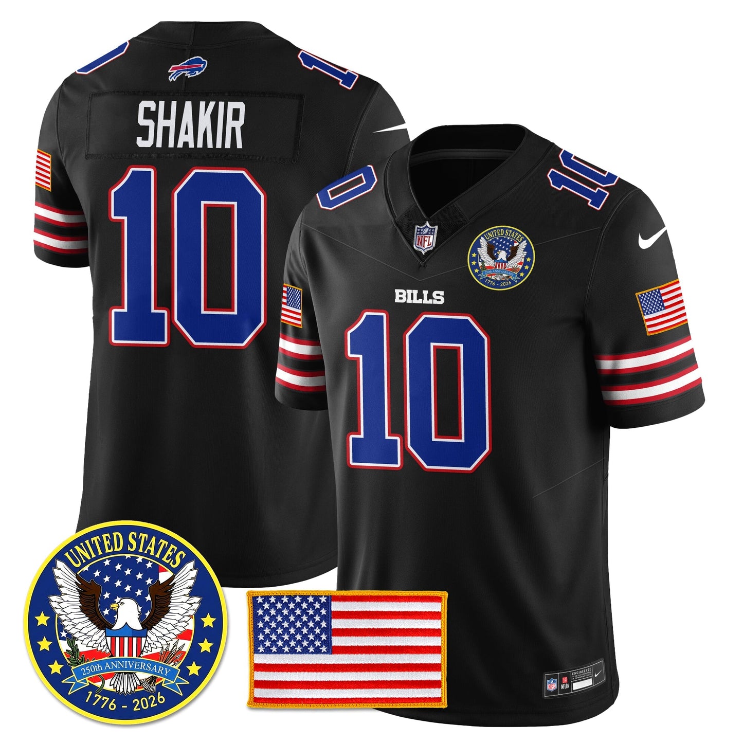 BUF "United States 250th Anniversary Patch" Vapor Limited Jersey - All Stitched