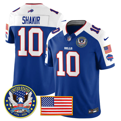 BUF "United States 250th Anniversary Patch" Vapor Limited Jersey - All Stitched