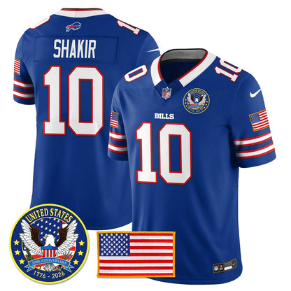 BUF "United States 250th Anniversary Patch" Vapor Limited Jersey - All Stitched