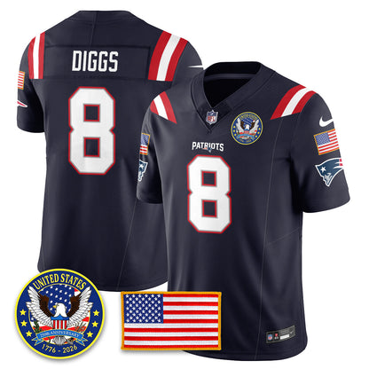 NE "United States 250th Anniversary Patch" Vapor Limited Jersey - All Stitched