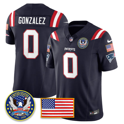 NE "United States 250th Anniversary Patch" Vapor Limited Jersey - All Stitched